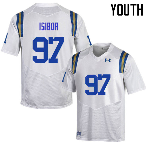 Youth #97 Odua Isibor UCLA Bruins Under Armour College Football Jerseys Sale-White - Click Image to Close